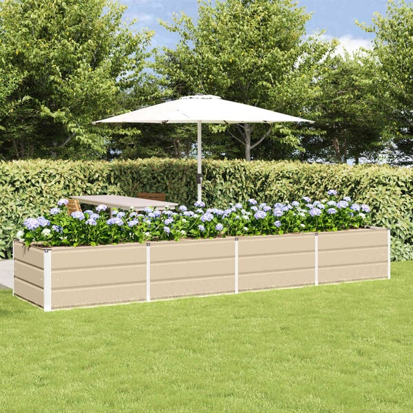 vidaXL Planter Ivory 125.98 x 31.50 x 17.72 in Steel
