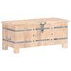 vidaXL Chest White with natural wood grain Solid acacia wood Medium