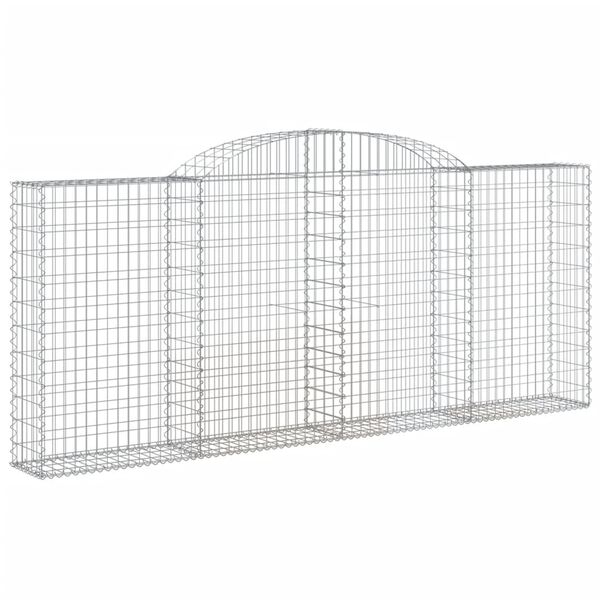 vidaXL Gabion Basket Set of 8 Silver Galvanized Iron
