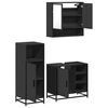 vidaXL Bathroom Furniture Set Black Engineered wood, metal, glass Medium