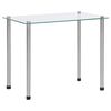 vidaXL Nesting Table Set of 3 Transparent Tempered glass, stainless steel