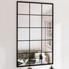 vidaXL Wall Mirror Black Metal, Glass 39.4 x 23.6 in each Rectangular