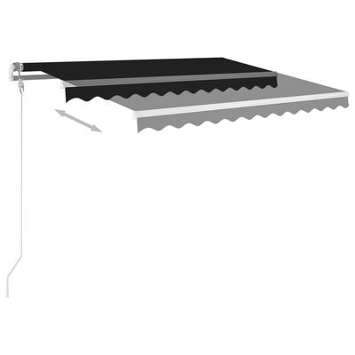 vidaXL Manual Retractable Awning with Posts 118.1"x98.4" Anthracite
