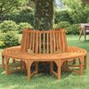 vidaXL Tree Bench Reddish-brown Solid eucalyptus wood Large Durable