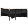 vidaXL Garden Sofa Black PE rattan, powder-coated steel, solid acacia wood