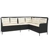 vidaXL 2 Piece Patio Sofa Set with Cushions Black Poly Rattan