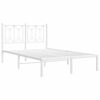 vidaXL Bed Frame White Steel Small Double Bed Frame Rectangular