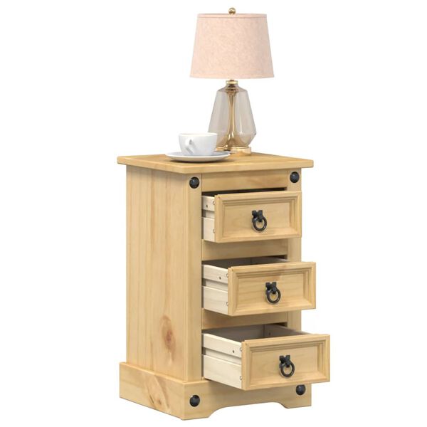 vidaXL Bedside Cabinet Honey Solid pine wood, engineered wood, metal Small