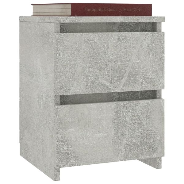 vidaXL Nightstand Concrete grey Engineered wood Small Bedside Cabinet