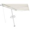 vidaXL Retractable Awning Cream Aluminum, Polyester with PU coating