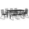vidaXL Garden Dining Set Set of 9 Black PVC rattan One size fits all