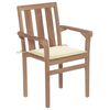 vidaXL Stackable Chair Set of 8 Teak and Cream