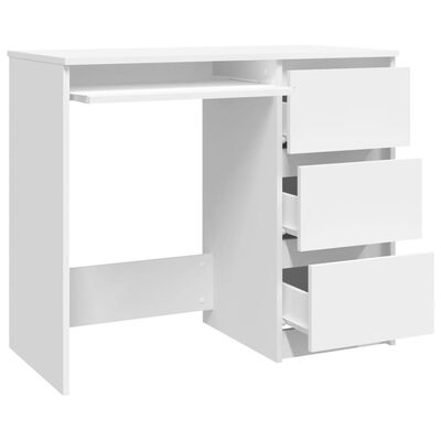 vidaXL Desk White 35.4"x17.7"x29.9" Engineered Wood