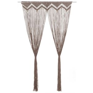 vidaXL Macrame Curtain Taupe 55.1x94.5" Cotton