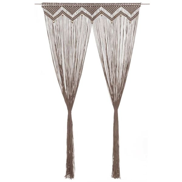 vidaXL Macrame Curtain Taupe 55.1x94.5" Cotton