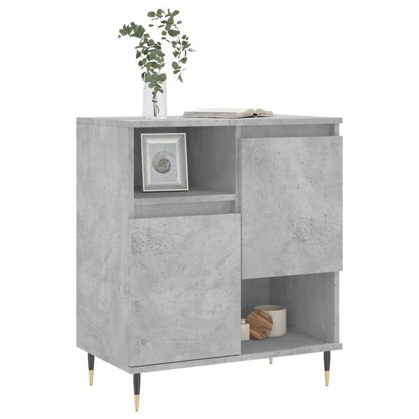 vidaXL Sideboard Concrete Grey Engineered wood, Iron 23.6 x 13.8 x 27.6 in
