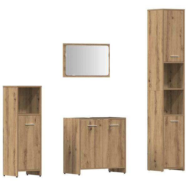 vidaXL Bathroom Furniture Set Artisan Oak Engineered wood Medium
