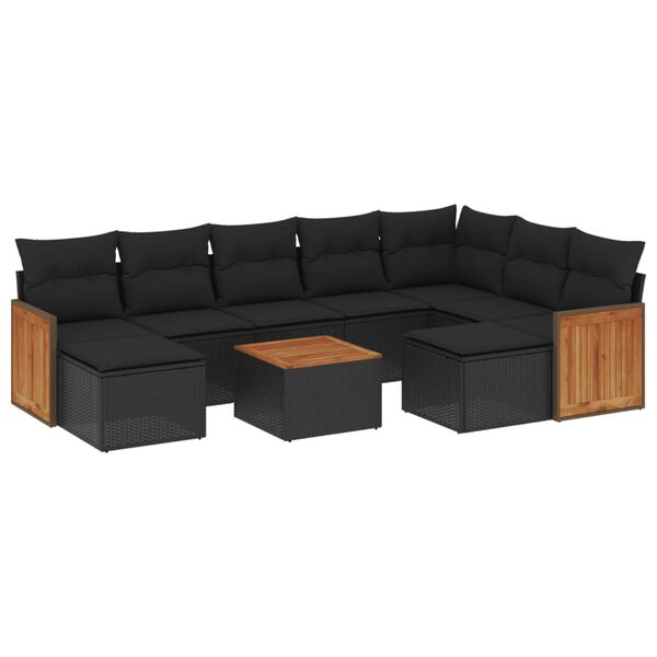 vidaXL Garden Sofa Set Black