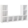 vidaXL TV Stands 3 Pcs White 42.1"x13.8"x14.6" Engineered Wood