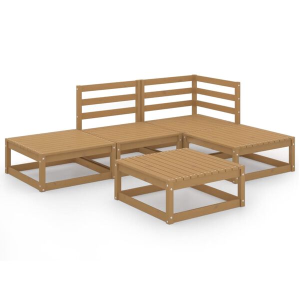 vidaXL Garden Lounge Set Honey Brown Solid Pinewood Modular