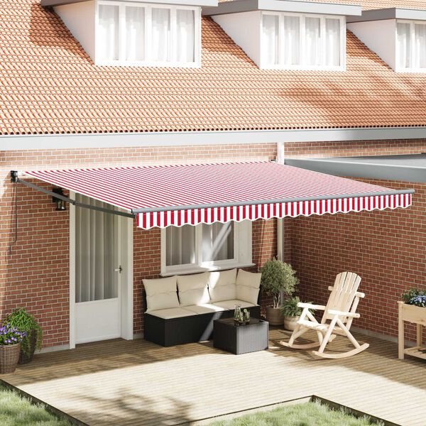 vidaXL Retractable Awning Red 177.17" x 118.11" fabric