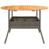 vidaXL Garden Table Grey PE rattan, solid acacia wood, powder-coated steel