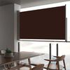 vidaXL Side Awning Brown Fabric with PU coating, powder-coated iron