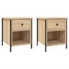 vidaXL Bedside Cabinet Set of 2 Sonoma Oak Engineered wood, Iron Medium