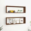 vidaXL Wall Cube Shelves 2 pcs Brown Oak 31.5x5.9x10.4" Engineered Wood