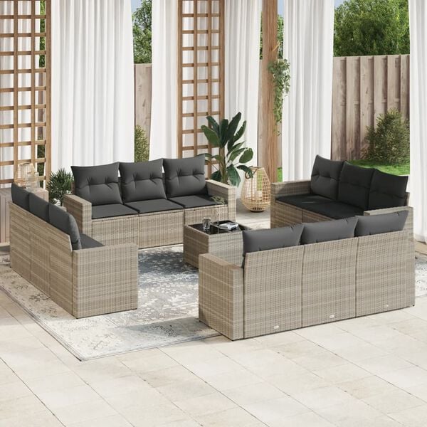 vidaXL Garden Sofa Set Light grey, Dark grey