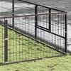 vidaXL Dog Kennel Black Steel Extra Large Durable Dog Kennel