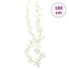 vidaXL Christmas Flower Garland White Artificial silk and PE Large