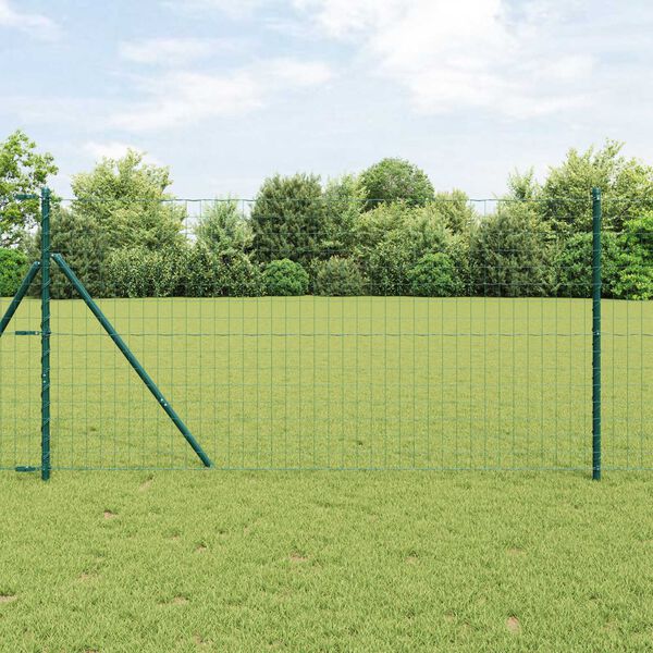 vidaXL Euro Fence Green 4.6'x 32.8'PVC-coated iron