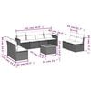 vidaXL Garden Sofa Set Grey PE rattan Large Adjustable Feet