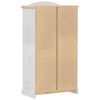 vidaXL Wardrobe White Solid pine wood, engineered wood, metal