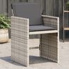 vidaXL Garden Chair Set of 4 Light Grey PE rattan, powder-coated steel