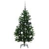 vidaXL Artificial Hinged Christmas Tree 150 LEDs & Ball Set 59.1"