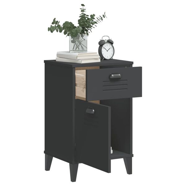 vidaXL Bedside Table Anthracite grey Engineered wood, plastic Standard