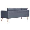 vidaXL Sofa Dark Grey Polyester, Wood 3-Seater Removable Covers