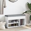 vidaXL Shoe Bench White Engineered wood, Polyester Shoe Bench
