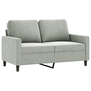 vidaXL 2-seater Sofa Light grey Velvet (100% polyester), metal, textilene