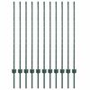 vidaXL Fence Post 11 pcs Green 47.24 in Steel