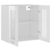 vidaXL Hanging Glass Cabinet High gloss white Engineered wood, glass