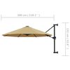 vidaXL Garden Parasol Taupe Polyester fabric and metal pole Medium