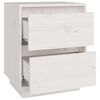 vidaXL Bedside Cabinet Set of 2 White Solid Pine Wood