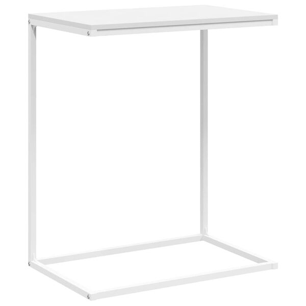 vidaXL Side Table White Engineered Wood, Iron Compact Durable