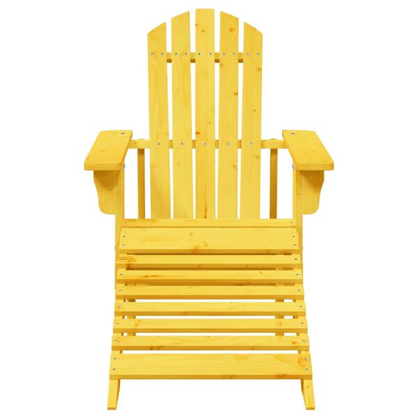 vidaXL Adirondack Chair Yellow Solid Fir Wood Medium Ergonomic