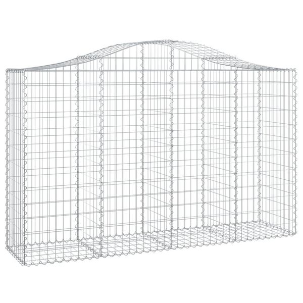 vidaXL Gabion Basket Set of 8 Silver Galvanized Iron Large Durable