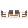 vidaXL Garden Lounge Set Dark grey, Natural wood