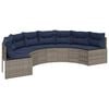 vidaXL Patio Sofa Set Grey and Navy Blue